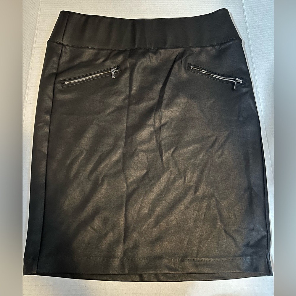 Faux leather skirt